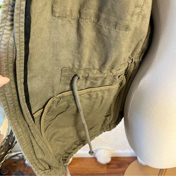 JACK & JILL Olive Green Military/Utility Cargo Long Sleeve Zip Jacket sz Small - Picture 9 of 14
